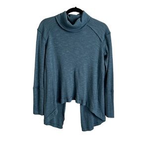 WE THE FREE Free People Split Back Hem Cowl Turtle Neck Long Sleeve Top